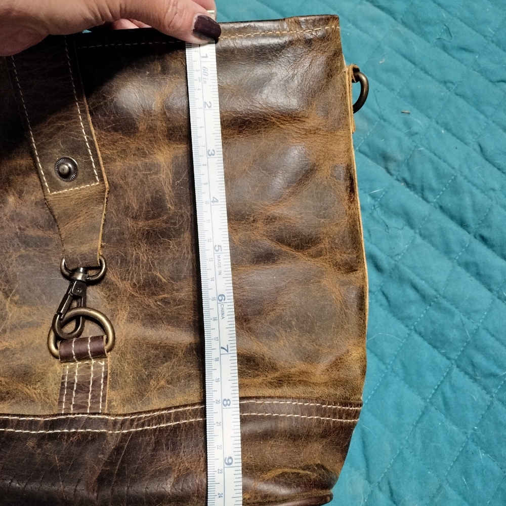 Myra Bag Distressed Brown Leather Crossbody - Picture 6 of 10